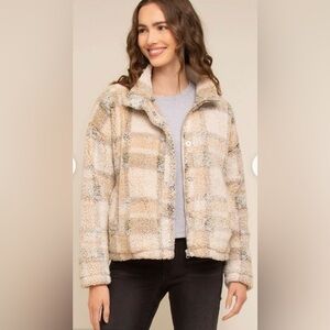Thread & Supply Plaid Sherpa Jacket Size M